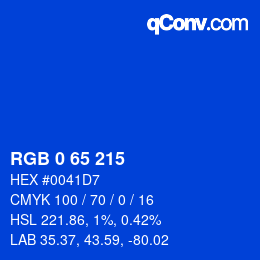 Color code: RGB 0 65 215 | qconv.com