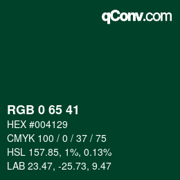 颜色代码: RGB 0 65 41 | qconv.com