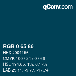 颜色代码: RGB 0 65 86 | qconv.com