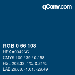 颜色代码: RGB 0 66 108 | qconv.com