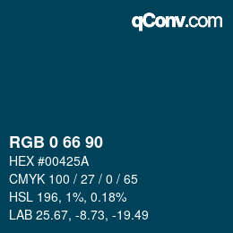 Code couleur: RGB 0 66 90 | qconv.com
