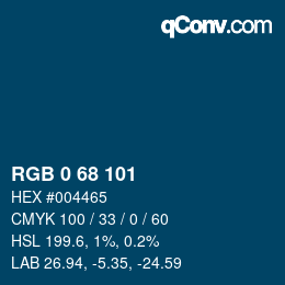 颜色代码: RGB 0 68 101 | qconv.com