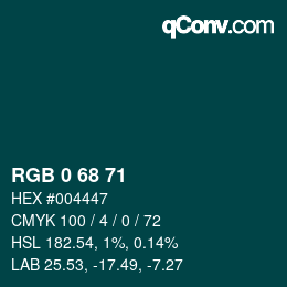 Code couleur: RGB 0 68 71 | qconv.com