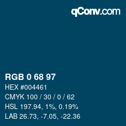颜色代码: RGB 0 68 97 | qconv.com