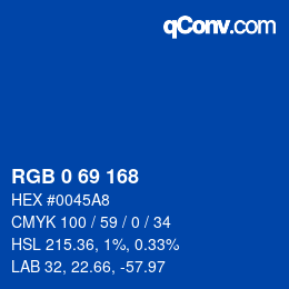 Color code: RGB 0 69 168 | qconv.com