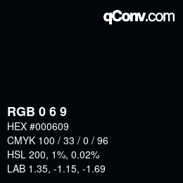 颜色代码: RGB 0 6 9 | qconv.com