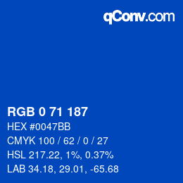 颜色代码: RGB 0 71 187 | qconv.com