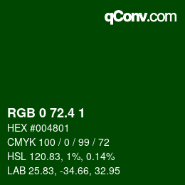 カラーコード: RGB 0 72.4 1 | qconv.com