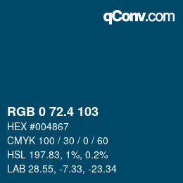 カラーコード: RGB 0 72.4 103 | qconv.com