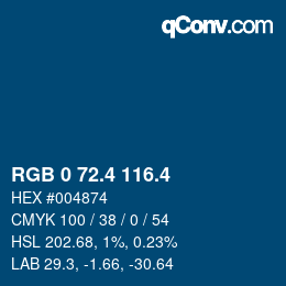 カラーコード: RGB 0 72.4 116.4 | qconv.com