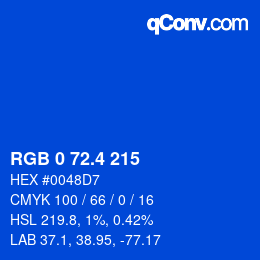 カラーコード: RGB 0 72.4 215 | qconv.com