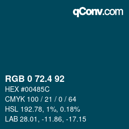 カラーコード: RGB 0 72.4 92 | qconv.com