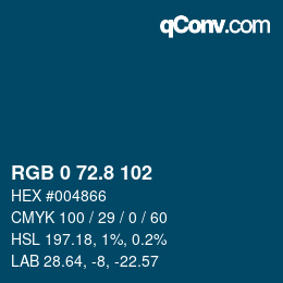 Color code: RGB 0 72.8 102 | qconv.com