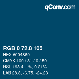 Color code: RGB 0 72.8 105 | qconv.com