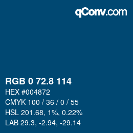 Color code: RGB 0 72.8 114 | qconv.com