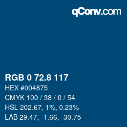 Color code: RGB 0 72.8 117 | qconv.com