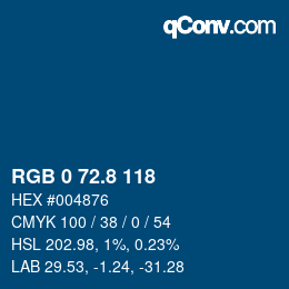 Color code: RGB 0 72.8 118 | qconv.com