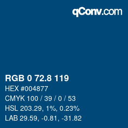Color code: RGB 0 72.8 119 | qconv.com