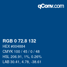 Color code: RGB 0 72.8 132 | qconv.com
