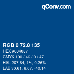 Color code: RGB 0 72.8 135 | qconv.com