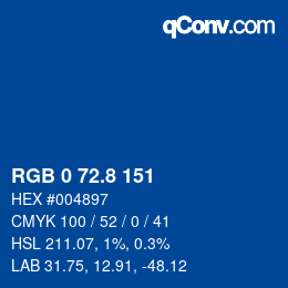 Farbcode: RGB 0 72.8 151 | qconv.com