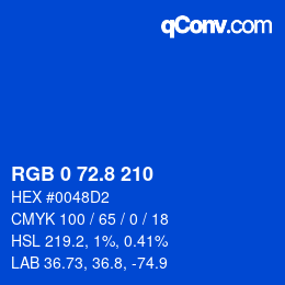 カラーコード: RGB 0 72.8 210 | qconv.com