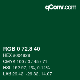 Color code: RGB 0 72.8 40 | qconv.com