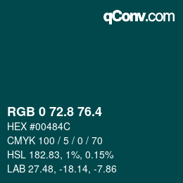 カラーコード: RGB 0 72.8 76.4 | qconv.com
