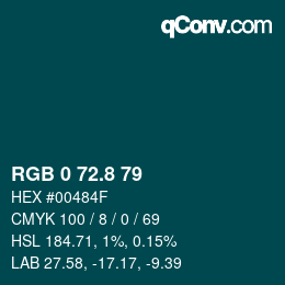 Color code: RGB 0 72.8 79 | qconv.com