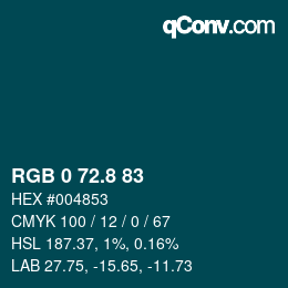 Color code: RGB 0 72.8 83 | qconv.com