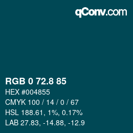 Color code: RGB 0 72.8 85 | qconv.com