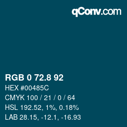 Color code: RGB 0 72.8 92 | qconv.com