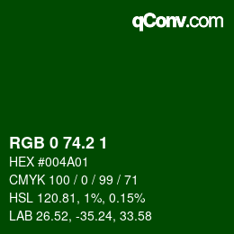 カラーコード: RGB 0 74.2 1 | qconv.com