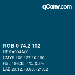 Color code: RGB 0 74.2 102 | qconv.com