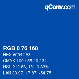 Color code: RGB 0 76 168 | qconv.com