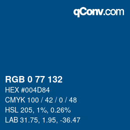 颜色代码: RGB 0 77 132 | qconv.com