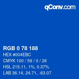 Color code: RGB 0 78 188 | qconv.com