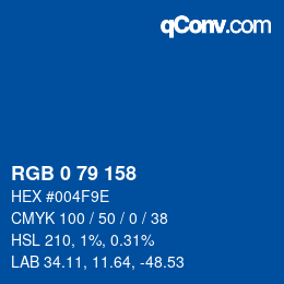 颜色代码: RGB 0 79 158 | qconv.com