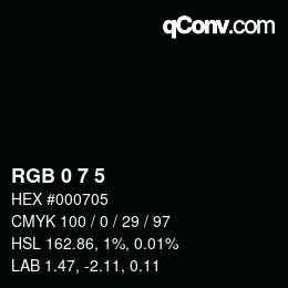 カラーコード: RGB 0 7 5 | qconv.com