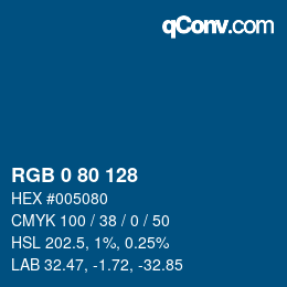 Color code: RGB 0 80 128 | qconv.com