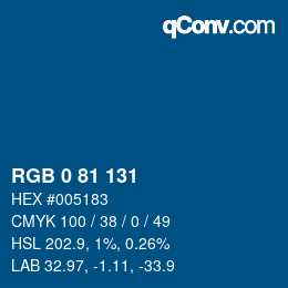 颜色代码: RGB 0 81 131 | qconv.com