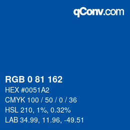 Color code: RGB 0 81 162 | qconv.com