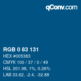 Código de color: RGB 0 83 131 | qconv.com