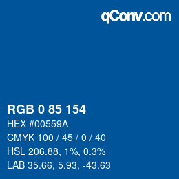 Farbcode: RGB 0 85 154 | qconv.com