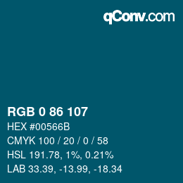 Color code: RGB 0 86 107 | qconv.com