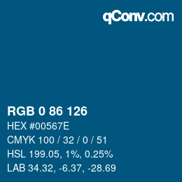 Color code: RGB 0 86 126 | qconv.com