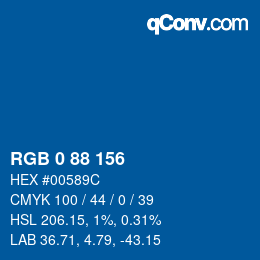 Código de color: RGB 0 88 156 | qconv.com