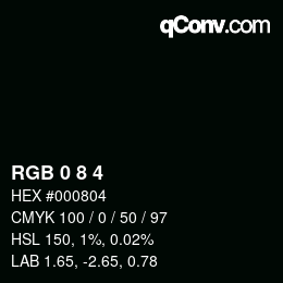 Farbcode: RGB 0 8 4 | qconv.com