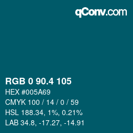 カラーコード: RGB 0 90.4 105 | qconv.com
