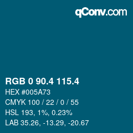 カラーコード: RGB 0 90.4 115.4 | qconv.com